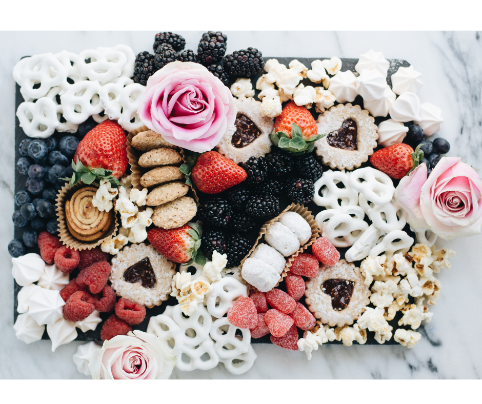 Valentine’s day charcuterie dessert board